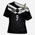 Aotearoa Rugby Custom Cross Shoulder Shirt Maori Tribal Motifs Stripes-Sporty Style