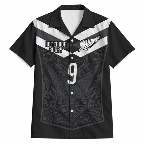 Aotearoa Rugby Custom Hawaiian Shirt Maori Tribal Motifs Stripes-Sporty Style