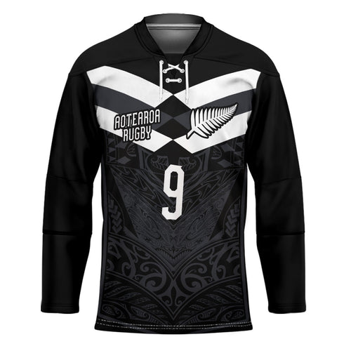 Aotearoa Rugby Custom Hockey Jersey Maori Tribal Motifs Stripes-Sporty Style