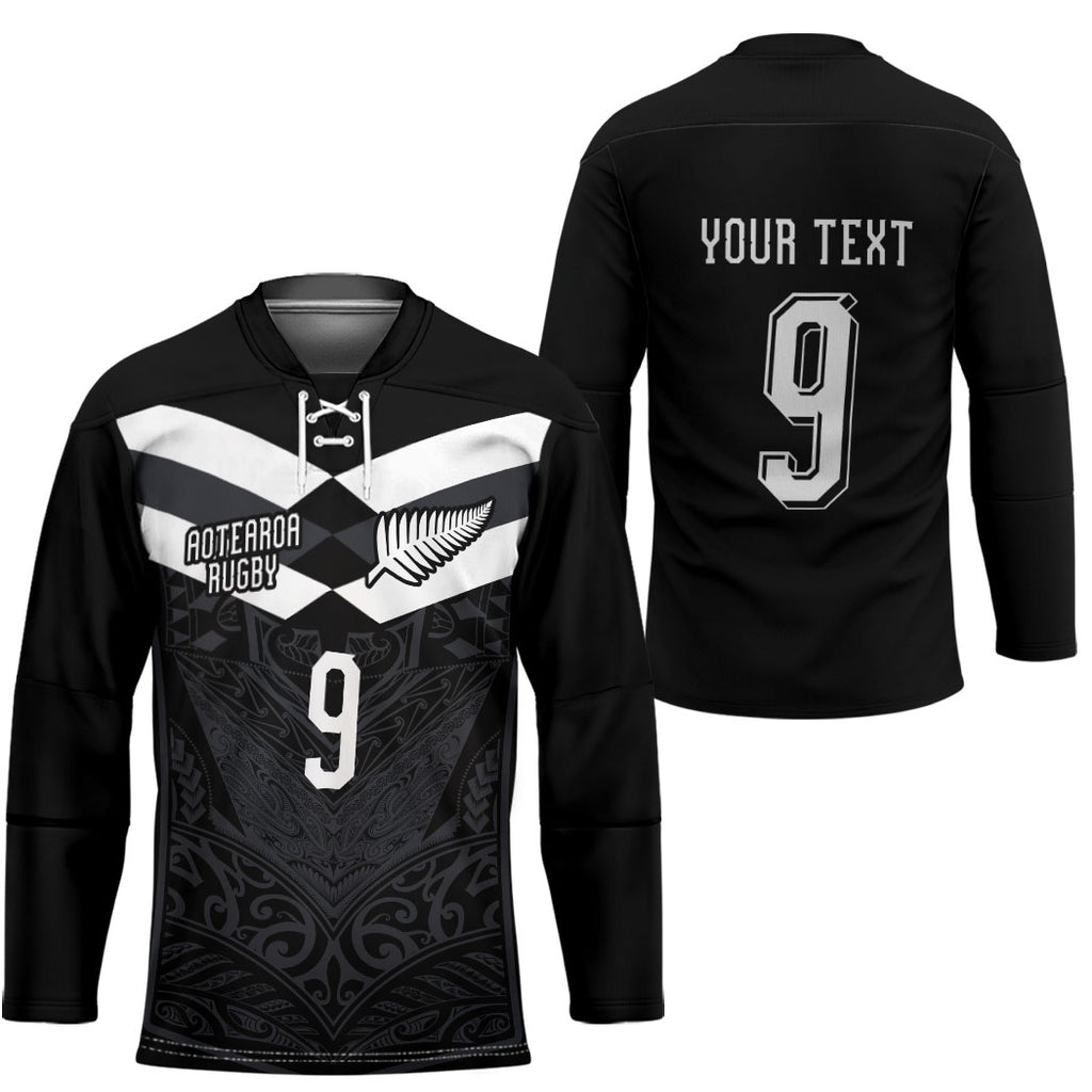 Aotearoa Rugby Custom Hockey Jersey Maori Tribal Motifs Stripes-Sporty Style