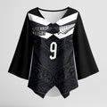 Aotearoa Rugby Custom Kimono Sleeve Blouse Maori Tribal Motifs Stripes-Sporty Style