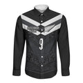 Aotearoa Rugby Custom Long Sleeve Button Shirt Maori Tribal Motifs Stripes-Sporty Style