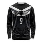 Aotearoa Rugby Custom Long Sleeve Shirt Maori Tribal Motifs Stripes-Sporty Style