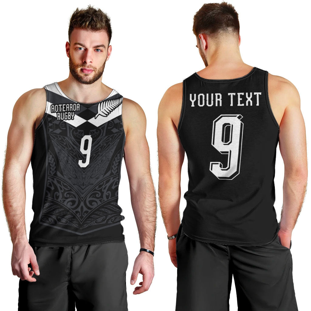 Aotearoa Rugby Custom Men Tank Top Maori Tribal Motifs Stripes-Sporty Style