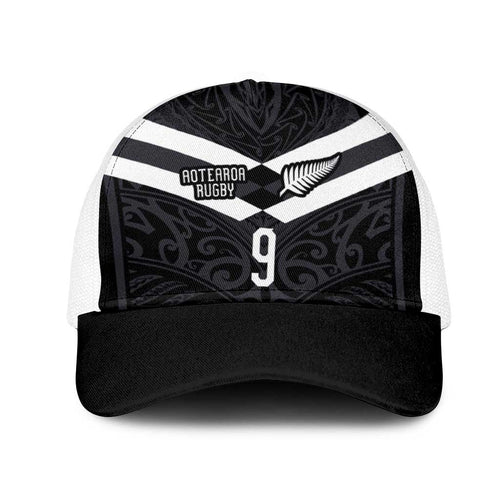 Custom Aotearoa Rugby Mesh Trucker Cap Maori Tribal Motifs Stripes-Sporty Style