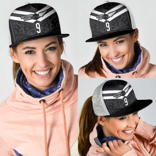 Custom Aotearoa Rugby Mesh Trucker Cap Maori Tribal Motifs Stripes-Sporty Style