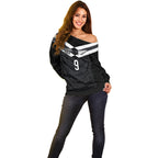 Aotearoa Rugby Custom Off Shoulder Sweater Maori Tribal Motifs Stripes-Sporty Style