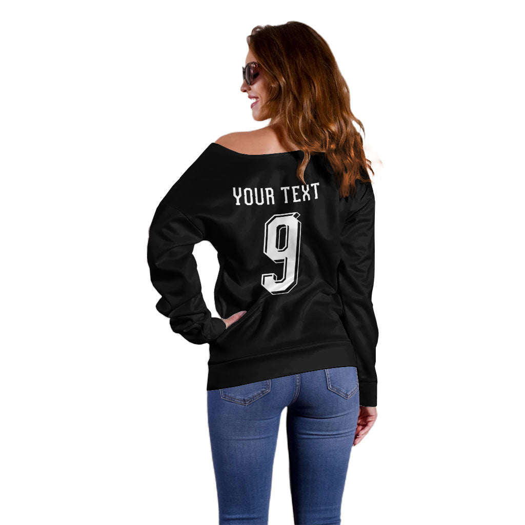 Aotearoa Rugby Custom Off Shoulder Sweater Maori Tribal Motifs Stripes-Sporty Style