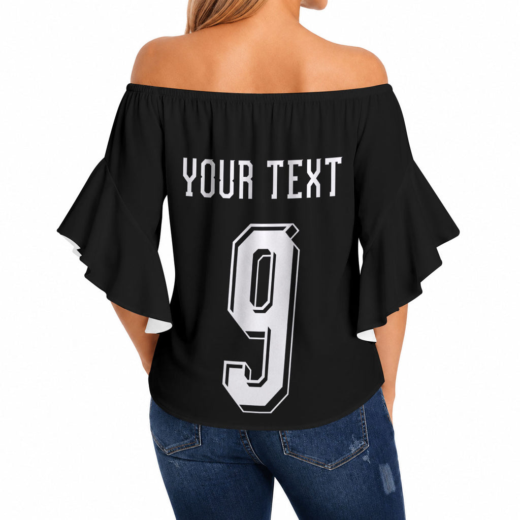 Aotearoa Rugby Custom Off Shoulder Wrap Waist Top Maori Tribal Motifs Stripes-Sporty Style