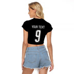 Aotearoa Rugby Custom Raglan Cropped T Shirt Maori Tribal Motifs Stripes-Sporty Style