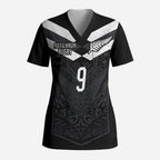 Aotearoa Rugby Custom Scrub Top Maori Tribal Motifs Stripes-Sporty Style