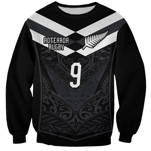 Aotearoa Rugby Custom Sweatshirt Maori Tribal Motifs Stripes-Sporty Style