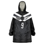 Aotearoa Rugby Custom Wearable Blanket Hoodie Maori Tribal Motifs Stripes-Sporty Style