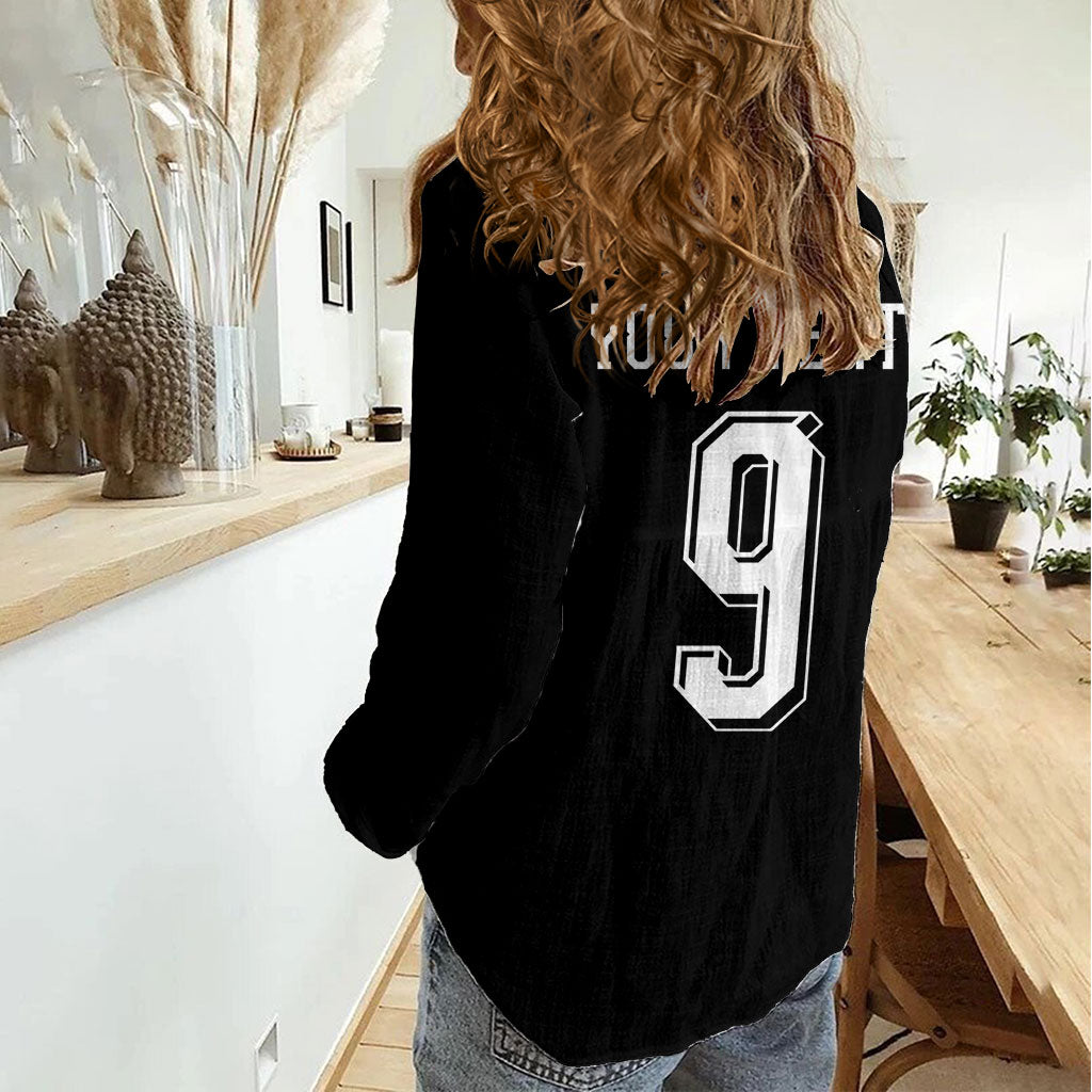 Aotearoa Rugby Custom Women Casual Shirt Maori Tribal Motifs Stripes-Sporty Style