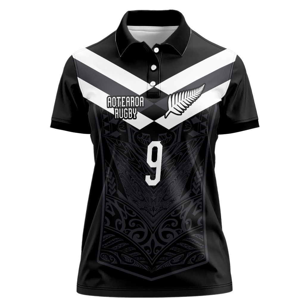 Aotearoa Rugby Custom Women Polo Shirt Maori Tribal Motifs Stripes-Sporty Style