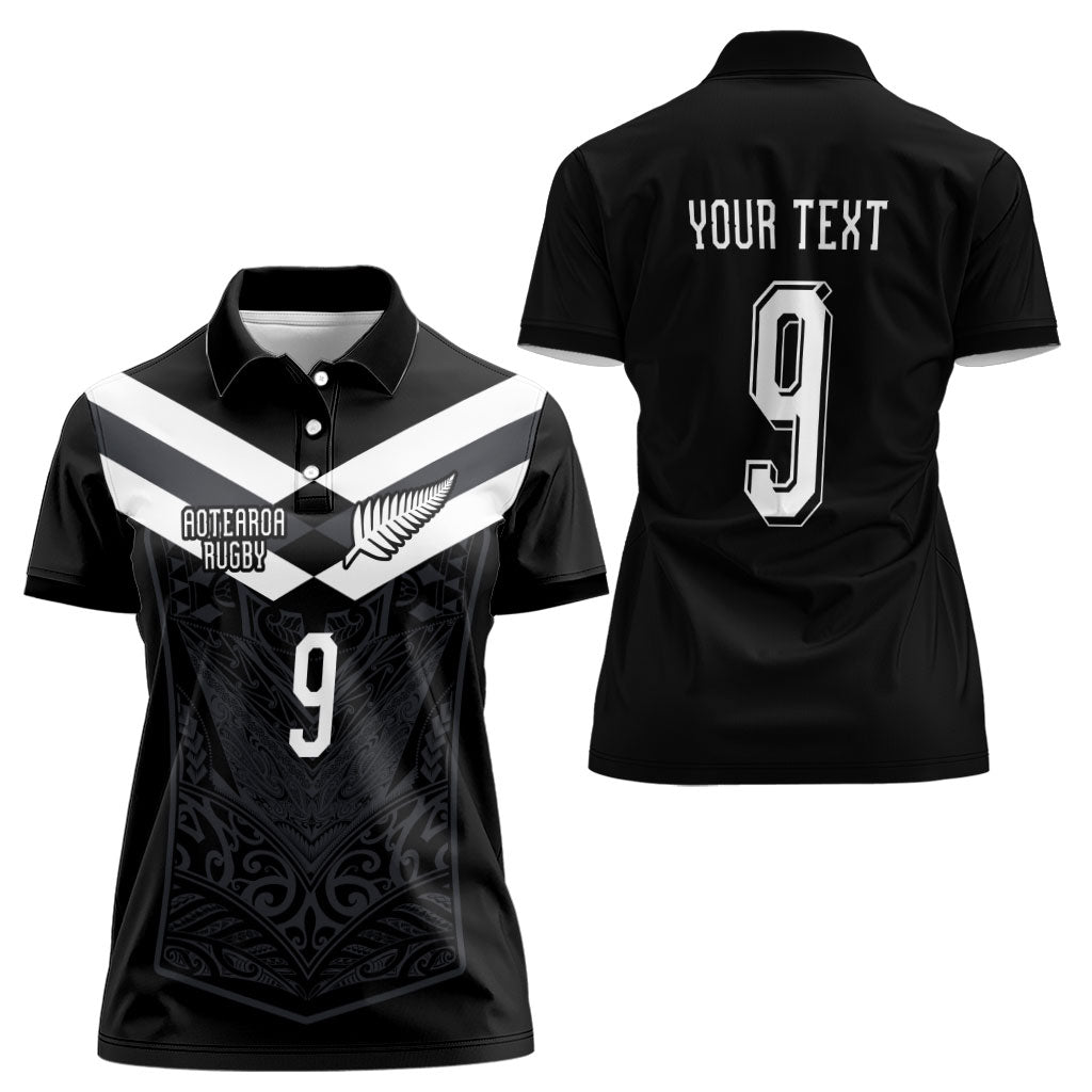 Aotearoa Rugby Custom Women Polo Shirt Maori Tribal Motifs Stripes-Sporty Style