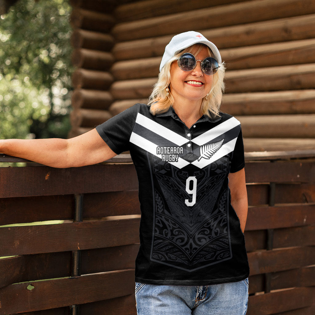 Aotearoa Rugby Custom Women Polo Shirt Maori Tribal Motifs Stripes-Sporty Style