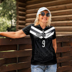 Aotearoa Rugby Custom Women Polo Shirt Maori Tribal Motifs Stripes-Sporty Style