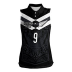 Aotearoa Rugby Custom Women Sleeveless Polo Shirt Maori Tribal Motifs Stripes-Sporty Style