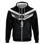 Aotearoa Rugby Custom Zip Hoodie Maori Tribal Motifs Stripes-Sporty Style