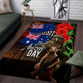 New Zealand and Australia ANZAC Day Area Rug National Flag mix Kiwi Bird and Kangaroo Soldier Style