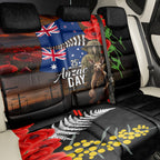 New Zealand and Australia ANZAC Day Back Car Seat Cover National Flag mix Kiwi Bird and Kangaroo Soldier Style