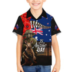 New Zealand and Australia ANZAC Day Hawaiian Shirt National Flag mix Kiwi Bird and Kangaroo Soldier Style