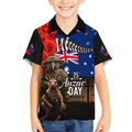 New Zealand and Australia ANZAC Day Kid Hawaiian Shirt National Flag mix Kiwi Bird and Kangaroo Soldier Style