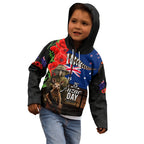 New Zealand and Australia ANZAC Day Kid Hoodie National Flag mix Kiwi Bird and Kangaroo Soldier Style