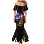New Zealand and Australia ANZAC Day Mermaid Dress National Flag mix Kiwi Bird and Kangaroo Soldier Style