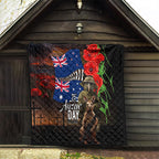 New Zealand and Australia ANZAC Day Quilt National Flag mix Kiwi Bird and Kangaroo Soldier Style