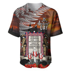 New Zealand ANZAC Day Baseball Jersey The Ode of Remembrance and Silver Fern
