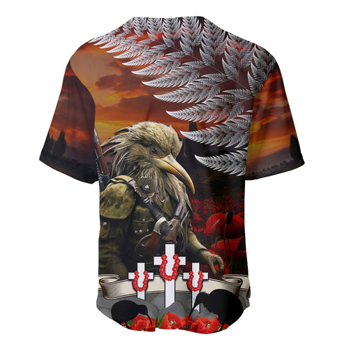 New Zealand ANZAC Day Baseball Jersey The Ode of Remembrance and Silver Fern