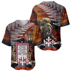 New Zealand ANZAC Day Baseball Jersey The Ode of Remembrance and Silver Fern