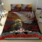 New Zealand ANZAC Day Bedding Set The Ode of Remembrance and Silver Fern