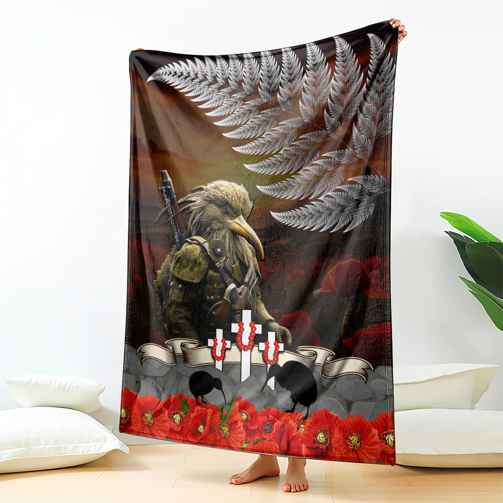 New Zealand ANZAC Day Blanket The Ode of Remembrance and Silver Fern