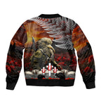 New Zealand ANZAC Day Bomber Jacket The Ode of Remembrance and Silver Fern