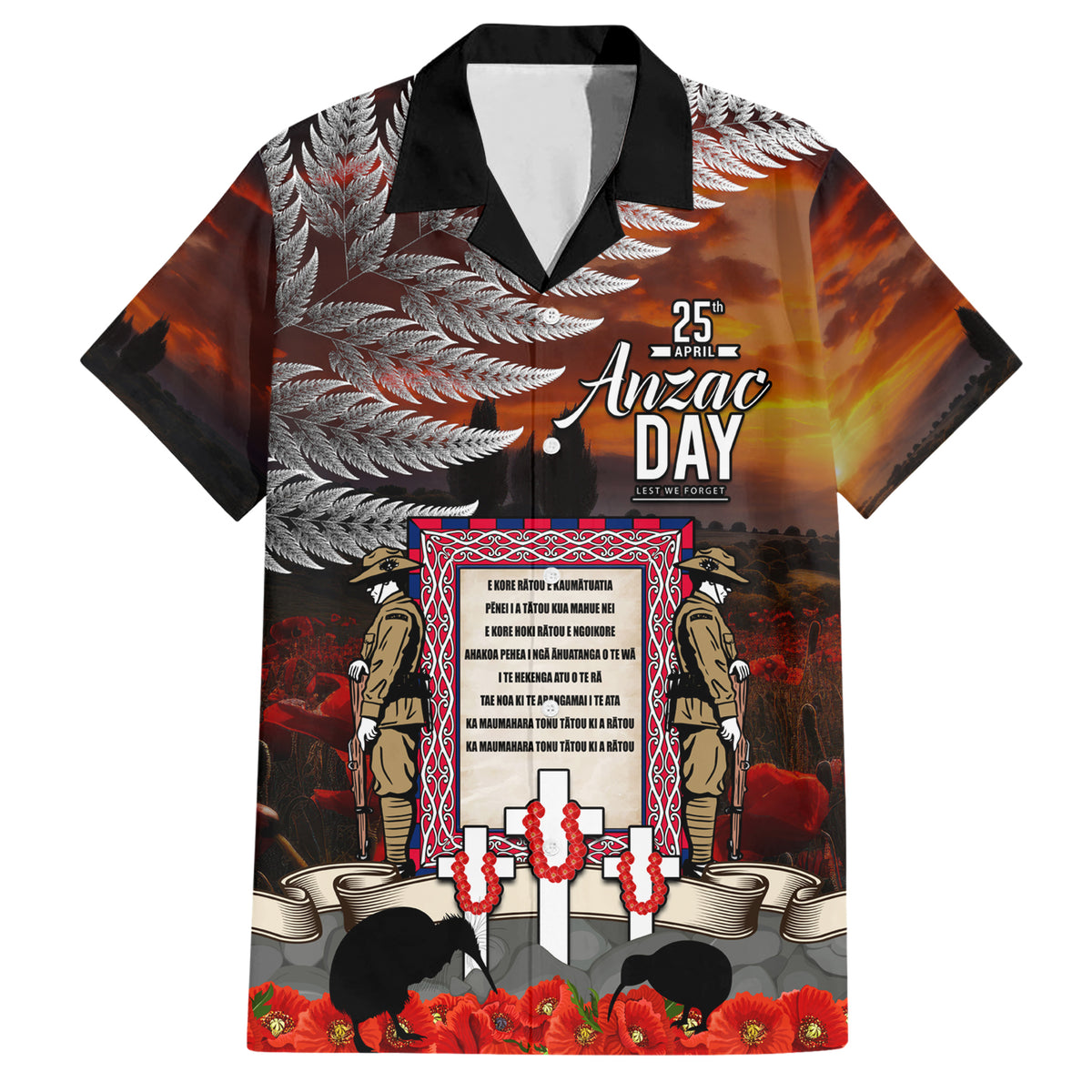 New Zealand ANZAC Day Hawaiian Shirt The Ode of Remembrance and Silver Fern