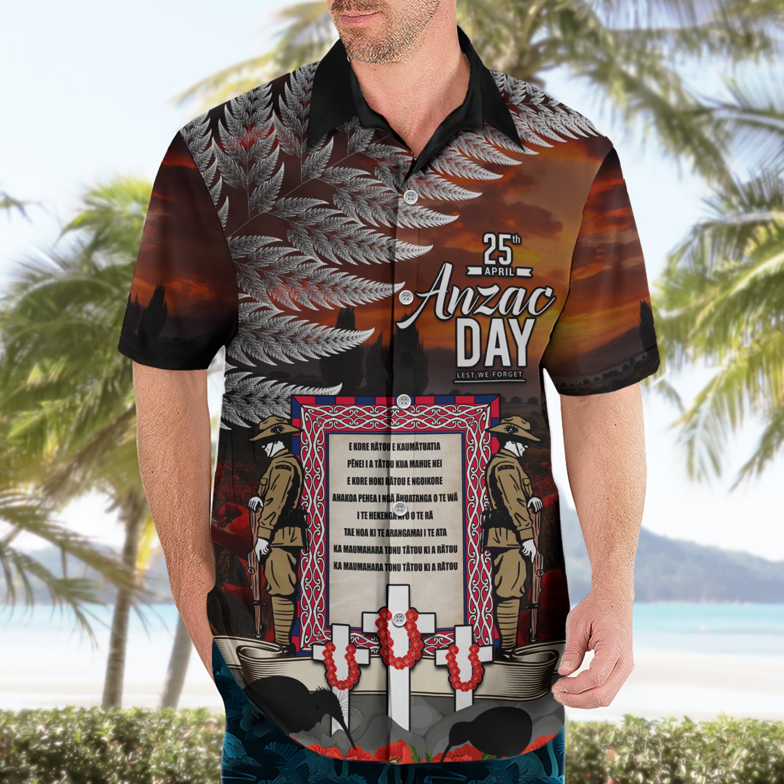 New Zealand ANZAC Day Hawaiian Shirt The Ode of Remembrance and Silver Fern