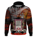 New Zealand ANZAC Day Hoodie The Ode of Remembrance and Silver Fern