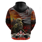 New Zealand ANZAC Day Hoodie The Ode of Remembrance and Silver Fern