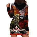 New Zealand ANZAC Day Hoodie Dress The Ode of Remembrance and Silver Fern