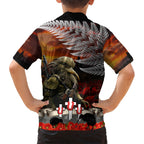 New Zealand ANZAC Day Kid Hawaiian Shirt The Ode of Remembrance and Silver Fern