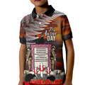 New Zealand ANZAC Day Kid Polo Shirt The Ode of Remembrance and Silver Fern
