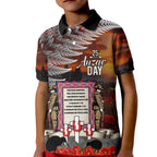 New Zealand ANZAC Day Kid Polo Shirt The Ode of Remembrance and Silver Fern