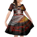 New Zealand ANZAC Day Kid Short Sleeve Dress The Ode of Remembrance and Silver Fern