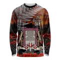 New Zealand ANZAC Day Long Sleeve Shirt The Ode of Remembrance and Silver Fern
