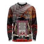New Zealand ANZAC Day Long Sleeve Shirt The Ode of Remembrance and Silver Fern