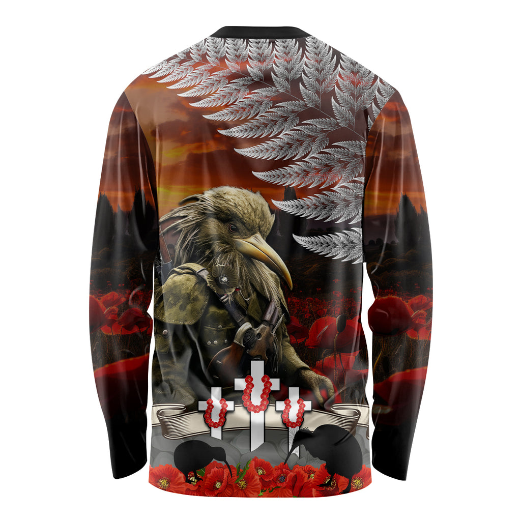New Zealand ANZAC Day Long Sleeve Shirt The Ode of Remembrance and Silver Fern