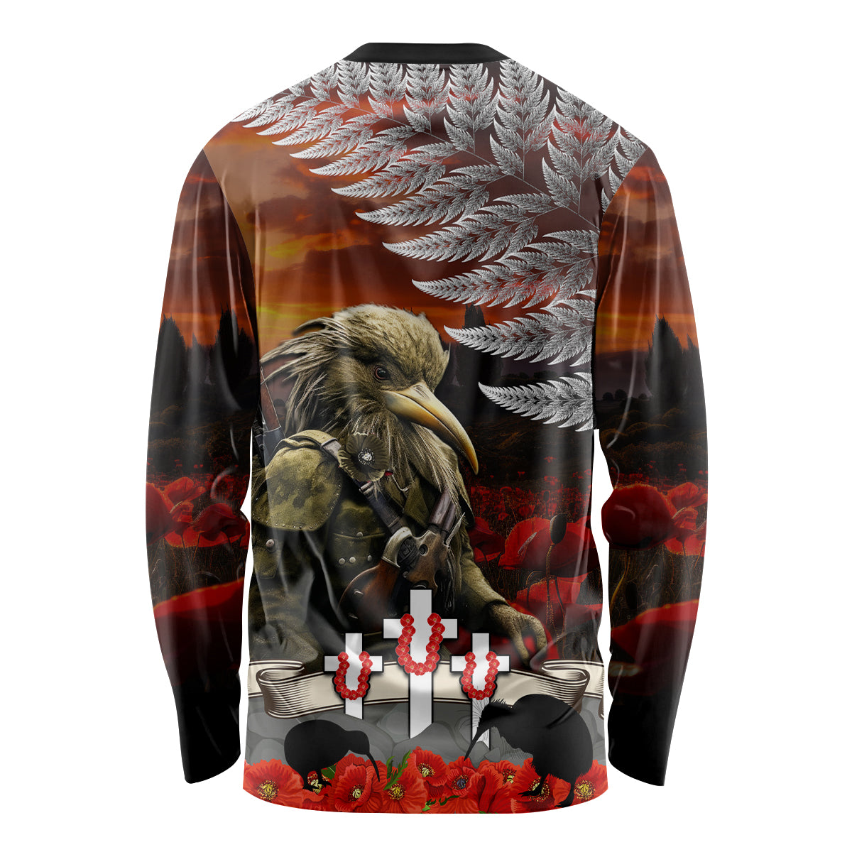 New Zealand ANZAC Day Long Sleeve Shirt The Ode of Remembrance and Silver Fern